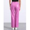 imageAllegra K Faux Leather Pants for Womens High Waist Straight Leg Punk PU TrousersPink