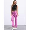 imageAllegra K Faux Leather Pants for Womens High Waist Straight Leg Punk PU TrousersPink