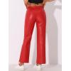 imageAllegra K Faux Leather Pants for Womens High Waist Straight Leg Punk PU TrousersRed