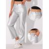 imageAllegra K Faux Leather Pants for Womens High Waist Straight Leg Punk PU TrousersSilver