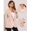 imageAllegra K Faux Suede Blazer for Womens Business Casual Lapel Collar Double Breasted Suit JacketBeige