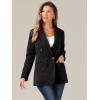 imageAllegra K Faux Suede Blazer for Womens Business Casual Lapel Collar Double Breasted Suit JacketBlack