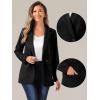imageAllegra K Faux Suede Blazer for Womens Business Casual Lapel Collar Double Breasted Suit JacketBlack