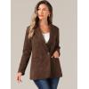 imageAllegra K Faux Suede Blazer for Womens Business Casual Lapel Collar Double Breasted Suit JacketBrown