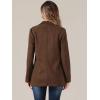 imageAllegra K Faux Suede Blazer for Womens Business Casual Lapel Collar Double Breasted Suit JacketBrown