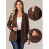 imageAllegra K Faux Suede Blazer for Womens Business Casual Lapel Collar Double Breasted Suit JacketBrown