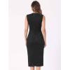imageAllegra K Faux Suede Dresses for Womens Sleeveless Crewneck Split Hem Work Office Sheath DressBlack