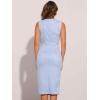 imageAllegra K Faux Suede Dresses for Womens Sleeveless Crewneck Split Hem Work Office Sheath DressLight Blue