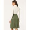 imageAllegra K Faux Suede Skirt for Womens Button Front High Waist 2025 Fall Knee Length ALine SkirtsArmy Green