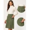imageAllegra K Faux Suede Skirt for Womens Button Front High Waist 2025 Fall Knee Length ALine SkirtsArmy Green