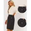 imageAllegra K Faux Suede Skirt for Womens Button Front High Waist 2025 Fall Knee Length ALine SkirtsBlack