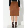imageAllegra K Faux Suede Skirt for Womens Button Front High Waist 2025 Fall Knee Length ALine SkirtsBrown