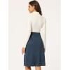 imageAllegra K Faux Suede Skirt for Womens Button Front High Waist 2025 Fall Knee Length ALine SkirtsDark Blue