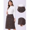 imageAllegra K Faux Suede Skirt for Womens Button Front High Waist 2025 Fall Knee Length ALine SkirtsDark Brown