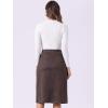 imageAllegra K Faux Suede Skirt for Womens Button Front High Waist 2025 Fall Knee Length ALine SkirtsDark Brown