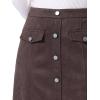 imageAllegra K Faux Suede Skirt for Womens Button Front High Waist 2025 Fall Knee Length ALine SkirtsDark Brown