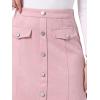 imageAllegra K Faux Suede Skirt for Womens Button Front High Waist 2025 Fall Knee Length ALine SkirtsPink