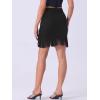 imageAllegra K Faux Suede Skirt for Womens Vintage High Waist Fringe Trim Stretch Bodycon Mini SkirtsBlack