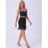 imageAllegra K Faux Suede Skirt for Womens Vintage High Waist Fringe Trim Stretch Bodycon Mini SkirtsBlack