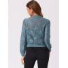 imageAllegra K Lace Jackets for Womens Stand Collar Zip Up Lightweight Gothic Sheer Baseball JacketBlue Grey
