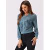 imageAllegra K Lace Jackets for Womens Stand Collar Zip Up Lightweight Gothic Sheer Baseball JacketBlue Grey