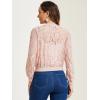 imageAllegra K Lace Jackets for Womens Stand Collar Zip Up Lightweight Gothic Sheer Baseball JacketPink