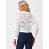 imageAllegra K Lace Jackets for Womens Stand Collar Zip Up Lightweight Gothic Sheer Baseball JacketWhite