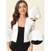 imageAllegra K Lace Shrug for Women 34 Sleeve Open Front Work Office Cropped Sheer Cardigan Formal Bolero JacketsWhite