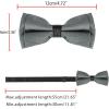 imageAllegra K Mens Bow Ties Solid Layered Adjustable Straps PreTied Bowties for FormalDeep Gray