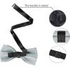 imageAllegra K Mens Bow Ties Solid Layered Adjustable Straps PreTied Bowties for FormalSilver Gray