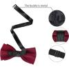 imageAllegra K Mens Bow Ties Solid Layered Adjustable Straps PreTied Bowties for FormalWine Red