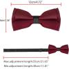 imageAllegra K Mens Bow Ties Solid Layered Adjustable Straps PreTied Bowties for FormalWine Red