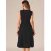 imageAllegra K Notch V Neck Dresses for Womens Elegant Work Office ALine Dress with PocketsBlack