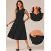 imageAllegra K Notch V Neck Dresses for Womens Elegant Work Office ALine Dress with PocketsBlack