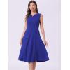 imageAllegra K Notch V Neck Dresses for Womens Elegant Work Office ALine Dress with PocketsRoyal Blue
