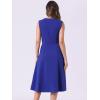 imageAllegra K Notch V Neck Dresses for Womens Elegant Work Office ALine Dress with PocketsRoyal Blue