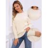 imageAllegra K Oversized Sweaters for Womens Crewneck Fall Chunky Cable Knit Pullover SweaterBeige