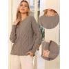 imageAllegra K Oversized Sweaters for Womens Crewneck Fall Chunky Cable Knit Pullover SweaterLight Brown