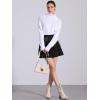 imageAllegra K PU Leather Pleated Skirt for Womens Casual Party Elastic Waist Halloween Aline Mini SkirtsBlack