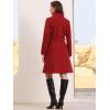 imageAllegra K Pea Coats for Women Fall Winter Stand Collar Single Breasted Long Trench Coat with Belt 2025Red