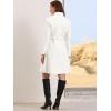 imageAllegra K Pea Coats for Women Fall Winter Stand Collar Single Breasted Long Trench Coat with Belt 2025White