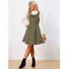 imageAllegra K Pinafore Dress for Womens Sleeveless Casual Vintage Faux Suede t Shirt DressesArmy Green