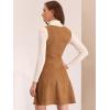 imageAllegra K Pinafore Dress for Womens Sleeveless Casual Vintage Faux Suede t Shirt DressesBrown