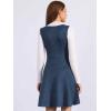 imageAllegra K Pinafore Dress for Womens Sleeveless Casual Vintage Faux Suede t Shirt DressesDark Blue