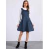 imageAllegra K Pinafore Dress for Womens Sleeveless Casual Vintage Faux Suede t Shirt DressesDark Blue