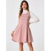 imageAllegra K Pinafore Dress for Womens Sleeveless Casual Vintage Faux Suede t Shirt DressesPink