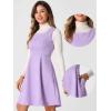 imageAllegra K Pinafore Dress for Womens Sleeveless Casual Vintage Faux Suede t Shirt DressesPurple