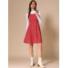 imageAllegra K Pinafore Dress for Womens Sleeveless Casual Vintage Faux Suede t Shirt DressesRed