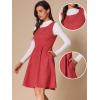 imageAllegra K Pinafore Dress for Womens Sleeveless Casual Vintage Faux Suede t Shirt DressesRed