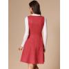 imageAllegra K Pinafore Dress for Womens Sleeveless Casual Vintage Faux Suede t Shirt DressesRed